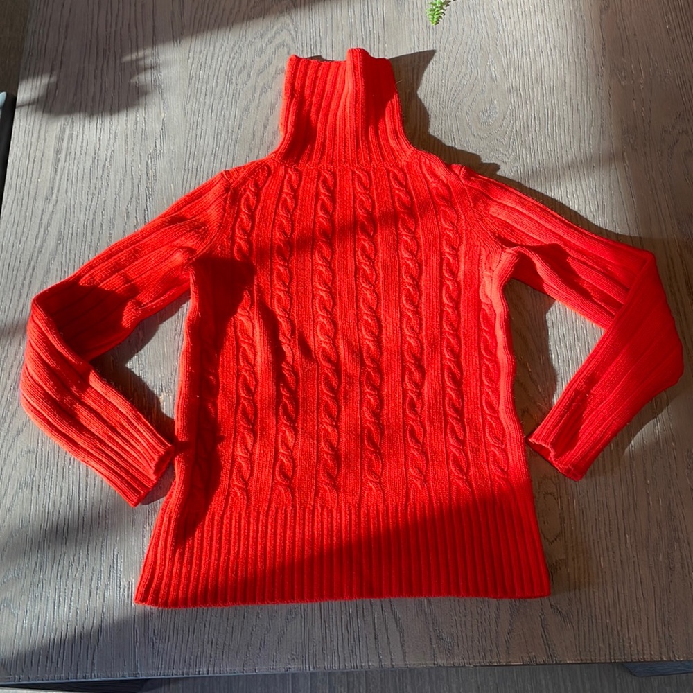 Red Cable knit J Crew Sweater Size XS